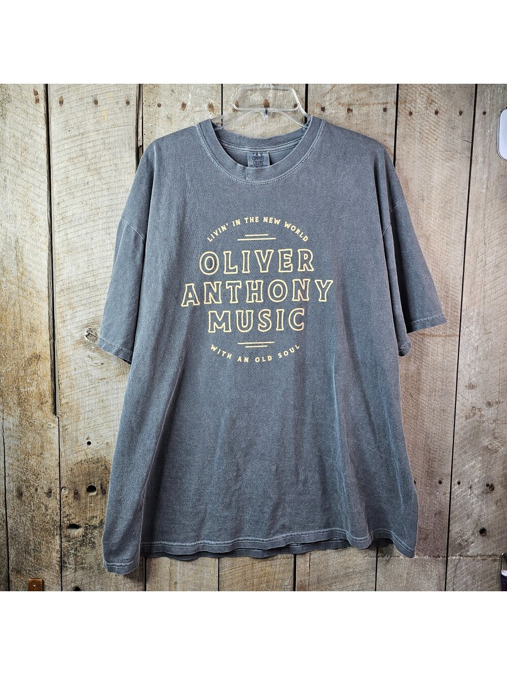 Comfort Colors Oliver Anthony Music T-Shirt Gray Graphic Tee Adult 2XL XXL